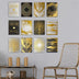 Tablou MDF Yellowland, Alb - Auriu- Gri, 15x20 cm, 12 bucati