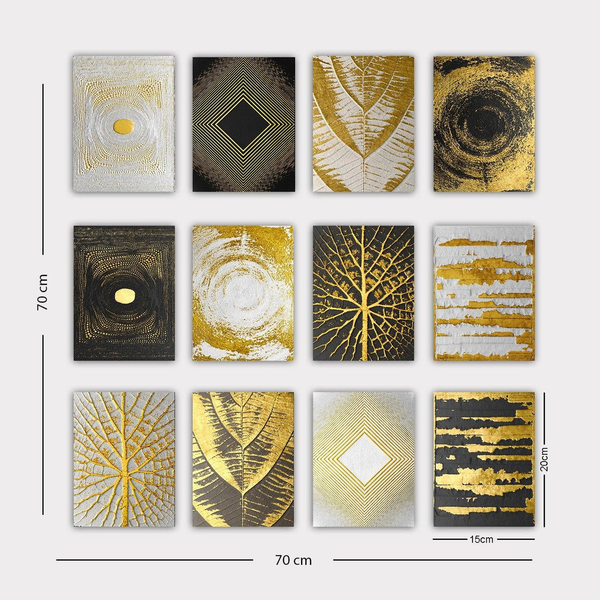Tablou MDF Yellowland, Alb - Auriu- Gri, 15x20 cm