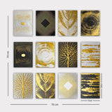 Tablou MDF Yellowland, Alb - Auriu- Gri, 15x20 cm
