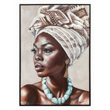 Tablou pânza cu rama Zaira, Multicolor, 70x100 cm