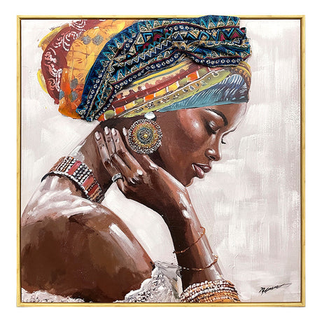 Tablou pe pânza cu efect 3D Jalo, Lemn/Pânza, Multicolor, 80x80 cm