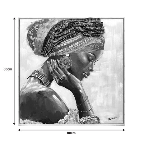 Tablou pe pânza cu efect 3D Jalo, Lemn/Pânza, Multicolor, 80x80 cm