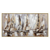 Tablou pe pânza cu rama Yelkan I, Pânza și Lemn, Multicolor, 120x60 cm