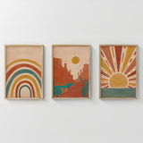 Tablou triptic Jecko, Multicolor, 33x48 cm