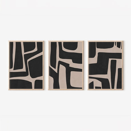 Tablou triptic Jelenta, Bej, 33x48 cm