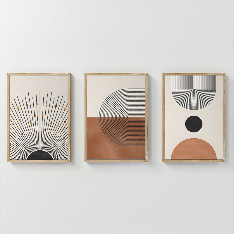 Tablou triptic Jemba, Lemn, Multicolor, 33x48 cm
