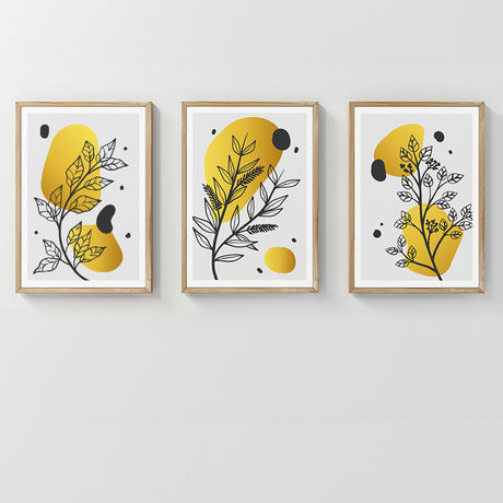 Tablou Triptic Jerif, Ramă Lemn, Multicolor, 33x48 cm