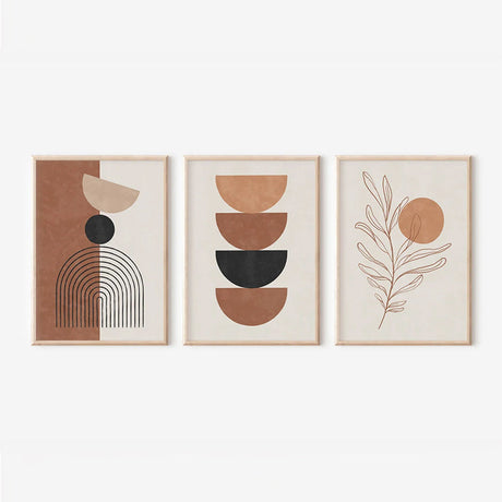 Tablou triptic Mistel, Pânză, Multicolor, 33x48 cm