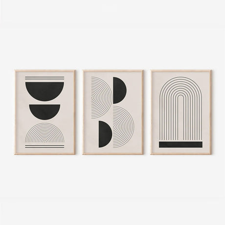 Tablou triptic, Nuvia, Pânză și Cadru, Multicolor, 33x48 cm
