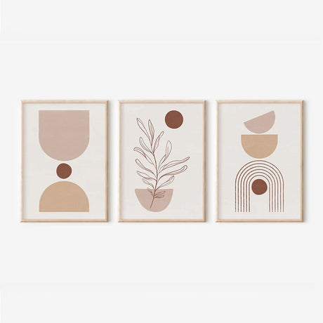 Tablou triptic Stijo, Multicolor, 33x48 cm