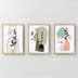 Tablou triptic, Thalyn, Cadru din lemn, Multicolor, 33x48 cm