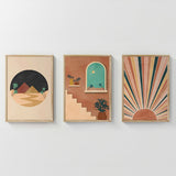Tablou triptic Venven, Multicolor, 33x48 cm