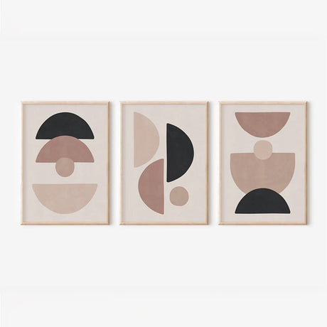 Tablou triptic Veyra, Cadru, Multicolor, 33x48 cm