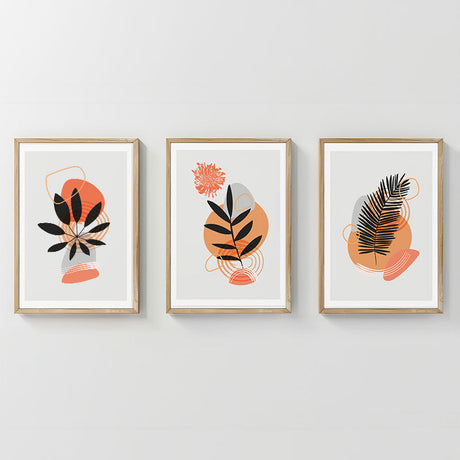 Tablou triptic Virel, Pânză și Cadru, Multicolor, 33x48 cm