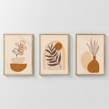 Tablou triptic Zephy, Cu ramă, Multicolor, 33x48 cm