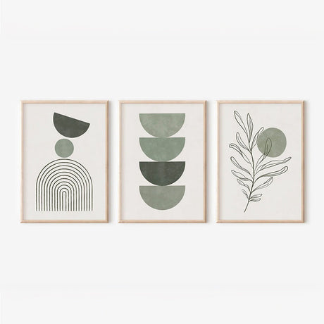 Tablou triptic Zerifa, Cadru, Multicolor, 33x48 cm
