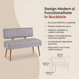 Taburet Banca Bucatarie Bench, 110x40x82.5 cm - Gri