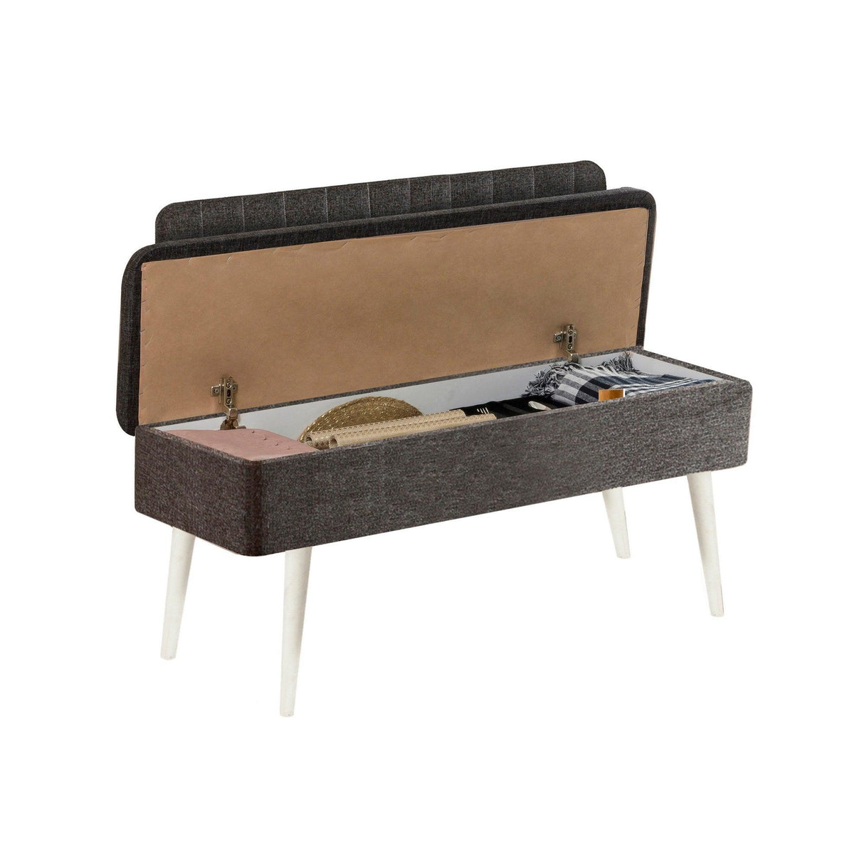 Taburet Banca Bucatarie Bench, 110x40x82.5 cm - Stejar Antracit