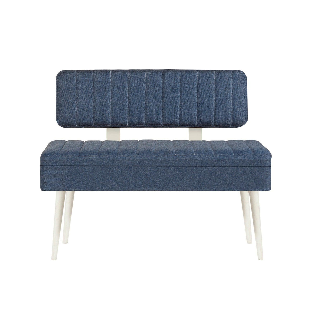 Taburet Banca Bucatarie Bench, 110x40x82.5 cm - Alb Albastru închis