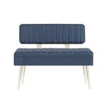 Taburet Banca Bucatarie Bench, 110x40x82.5 cm - Alb Albastru închis