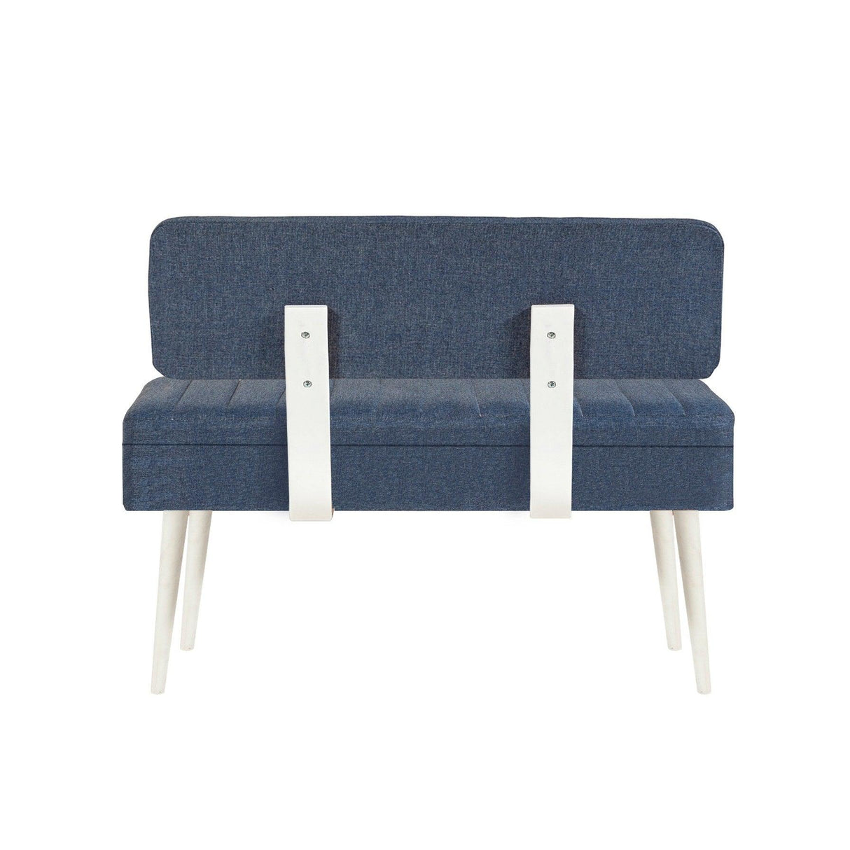Taburet Banca Bucatarie Bench, 110x40x82.5 cm - Alb Albastru închis