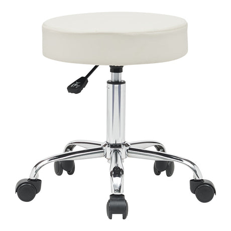 Taburet birou-lucru cu roti Uficio pu, alb, 46x42x48-64 cm
