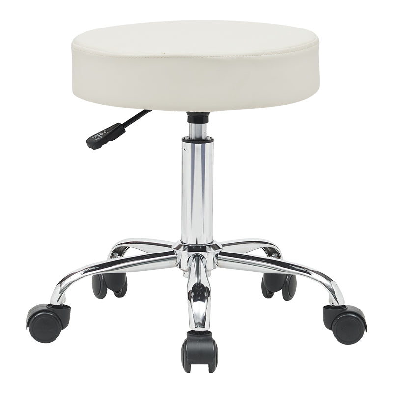 Taburet birou-lucru cu roti Uficio pu, alb, 46x42x48-64 cm