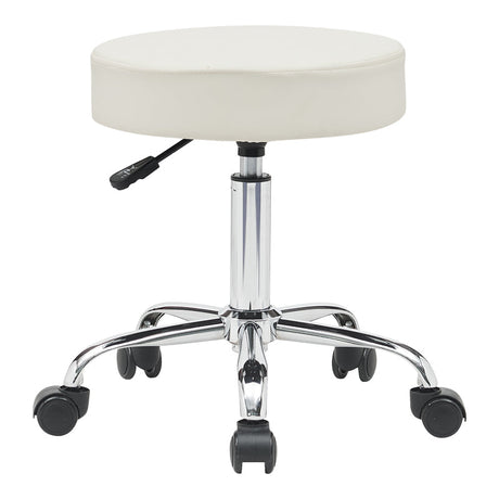 Taburet birou-lucru cu roti Uficio pu, alb, 46x42x48-64 cm