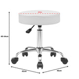 Taburet birou-lucru cu roti Uficio pu, alb, 46x42x48-64 cm
