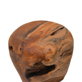 Taburet Bolare din lemn de teak, Natural, Ø40x35 cm