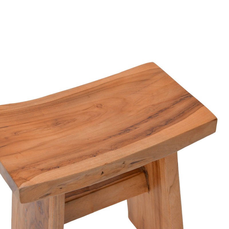 Taburet Borbe din lemn de teak, Natural 45x28x45cm, 45x28x45 cm, detaliu finisaj, lemn, pentru living