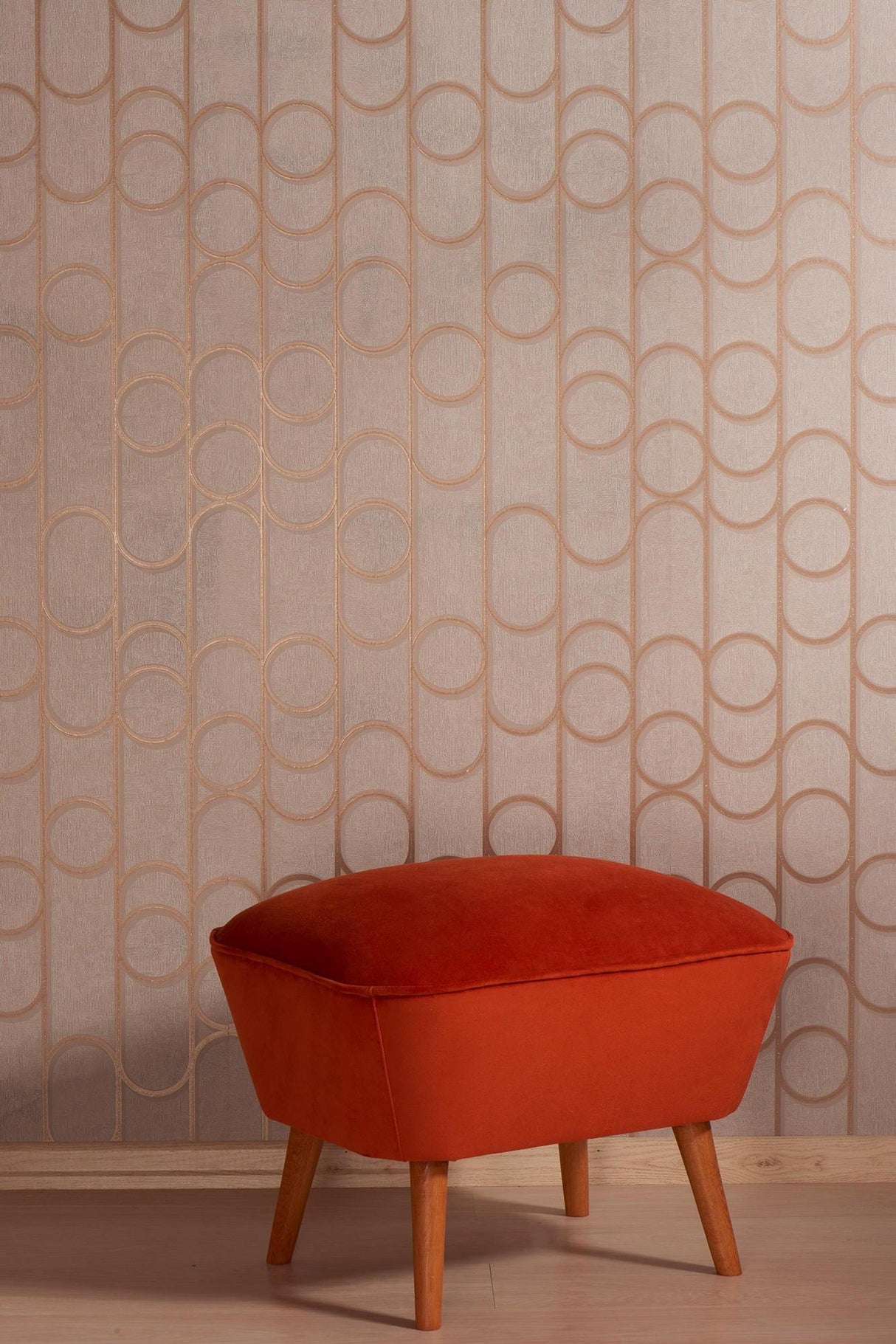 Taburet Chic Raffet, 57x45x45 cm - Rosu