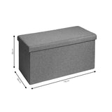 Taburet cu depozitare Greatness, Gri - Bej, 76x38x38 cm - Bej