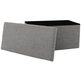 Taburet cu depozitare Greatness, Gri - Bej, 76x38x38 cm - Gri