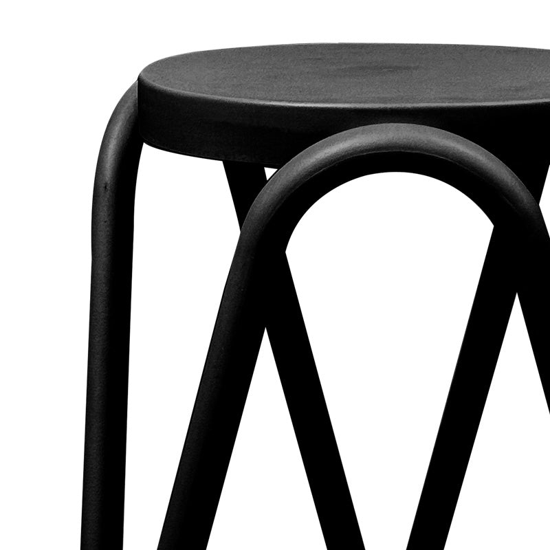 Taburet cu functie Serzona, Polipropilena, Alb - Negru, 27x45 cm - Negru
