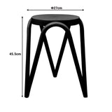 Taburet cu functie Serzona, Polipropilena, Alb - Negru, 27x45 cm - Negru