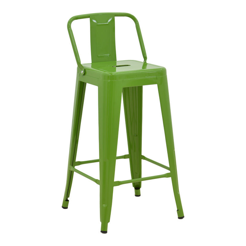 Taburet de bar cu spatar de inaltime medie Utopia din metala, Antracit - Verde, 42x42x86 cm - Taburet de bar cu spatar de inaltime medie Utopia din metala, Antracit - Verde, 42x42x86 cm - 270-000033