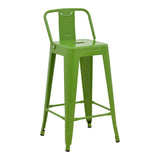 Taburet de bar cu spatar de inaltime medie Utopia din metala, Antracit - Verde, 42x42x86 cm - Taburet de bar cu spatar de inaltime medie Utopia din metala, Antracit - Verde, 42x42x86 cm - 270-000033