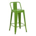Taburet de bar cu spatar de inaltime medie Utopia din metala, Antracit - Verde, 42x42x86 cm - 270-000033