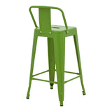 Taburet de bar cu spatar de inaltime medie Utopia din metala, Antracit - Verde, 42x42x86 cm - Verde