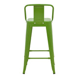 Taburet de bar cu spatar de inaltime medie Utopia din metala, Antracit - Verde, 42x42x86 cm - Verde