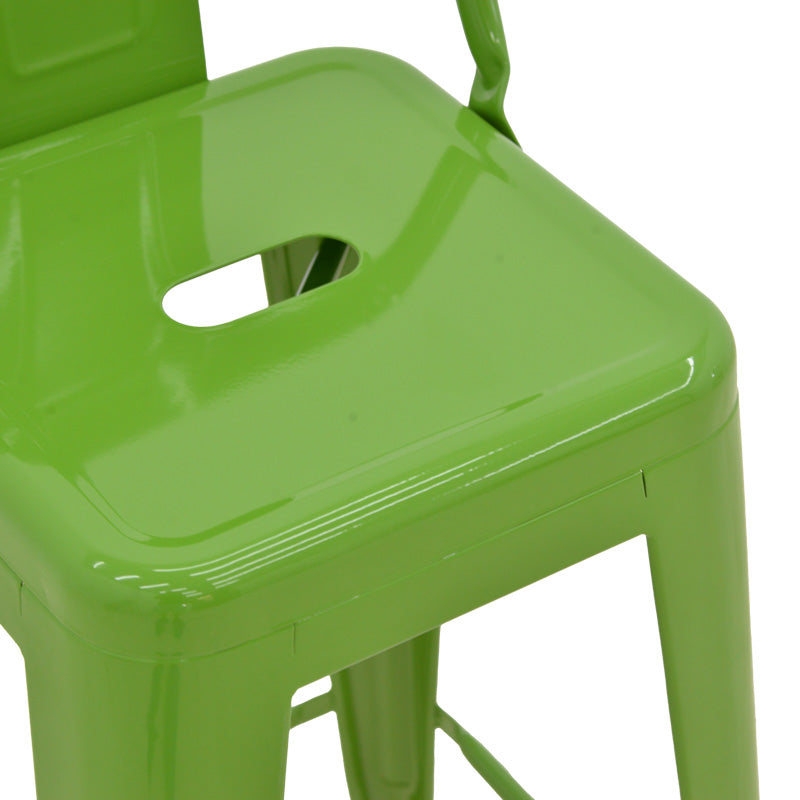 Taburet de bar cu spatar de inaltime medie Utopia din metala, Antracit - Verde, 42x42x86 cm - Verde