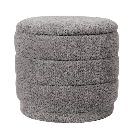 Taburet cu spațiu de depozitare Bettia stofă teddy, Diverse culori, Ø41x39 cm