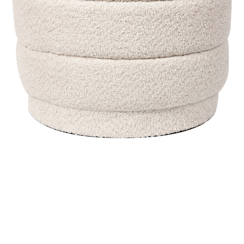 Taburet cu spațiu de depozitare Bettia stofă teddy, Diverse culori, Ø41x39 cm - Bej