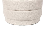 Taburet cu spațiu de depozitare Bettia stofă teddy, Diverse culori, Ø41x39 cm - Bej