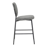 Taburet de bar cu functie reglabila, Bouclé Gri Închis, Negre, 48x54x100 cm