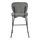 Taburet de bar cu functie reglabila, Bouclé Gri Închis, Negre, 48x54x100 cm