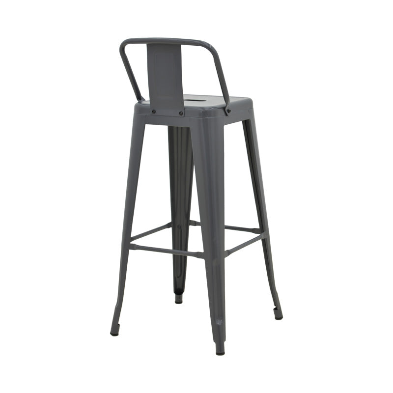 Taburet de bar cu spatar de inaltime medie Utopia din metala, Antracit - Verde, 42x42x86 cm - Antracit
