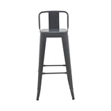 Taburet de bar cu spatar de inaltime medie Utopia din metala, Antracit - Verde, 42x42x86 cm - Antracit