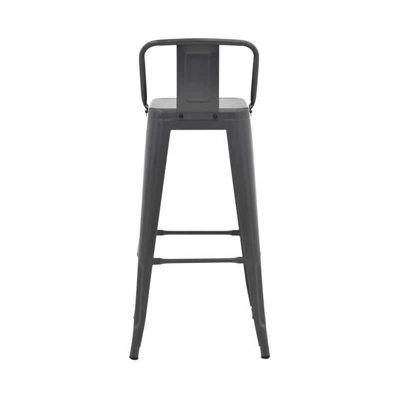 Taburet de bar cu spatar de inaltime medie Utopia din metala, Antracit - Verde, 42x42x86 cm - Antracit